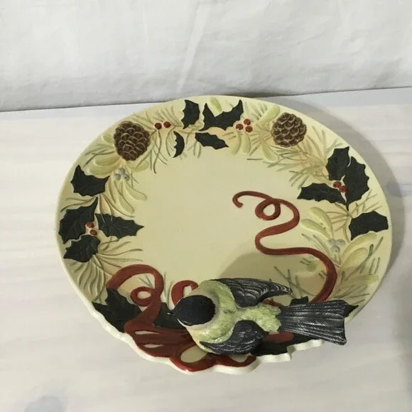 Lenox Winter Greetings Catherine McClung Chickadee Figurine Plate 8.5" - Picture 5 of 7